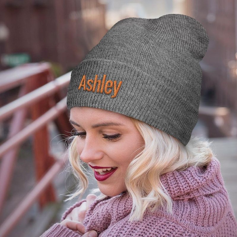 Tuque tricotée avec broderie personnalisée et texte — Casquette de baseball
