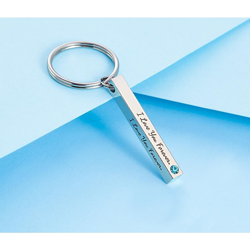 Porte-clés Personnalisé Pierre de Naissance Février — Collier de pierre de naissance