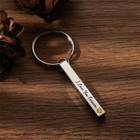 Personalized Birthstone Keychain 3D Engraved June