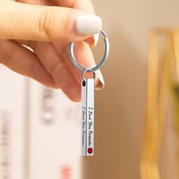 Personalized July Birthstone Engraved Keychain