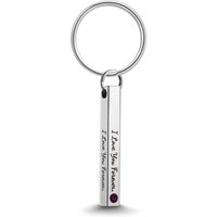 Personalized Birthstone Keychain December 3D Engraved