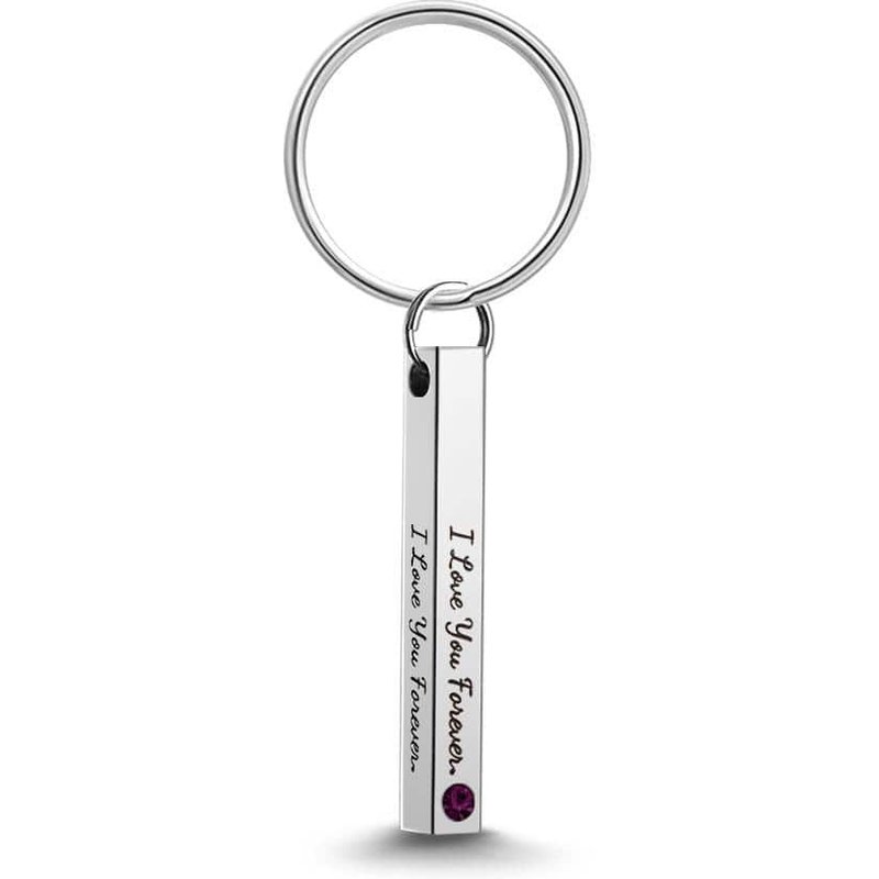 Porte-clés Pierre de Naissance Personnalisé Décembre Gravure 3D — Collier de pierre de naissance