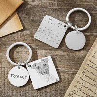Porte-clés personnalisé – Acier inoxydable gravé — Jouets pour chiens