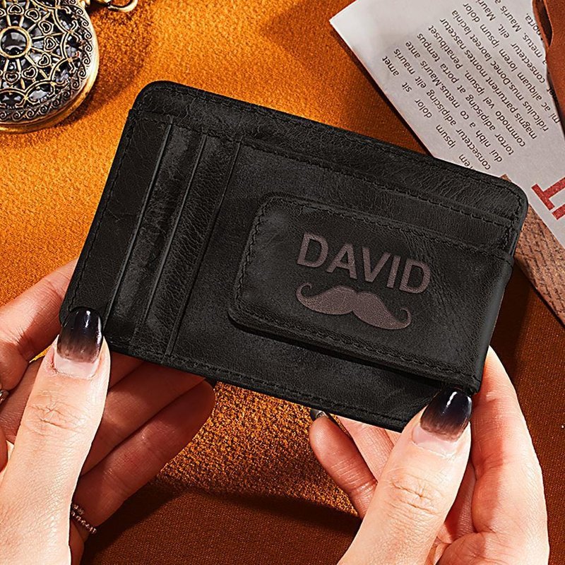 Portefeuille Porte-Billets Gravé Personnalisé — Portefeuille Homme