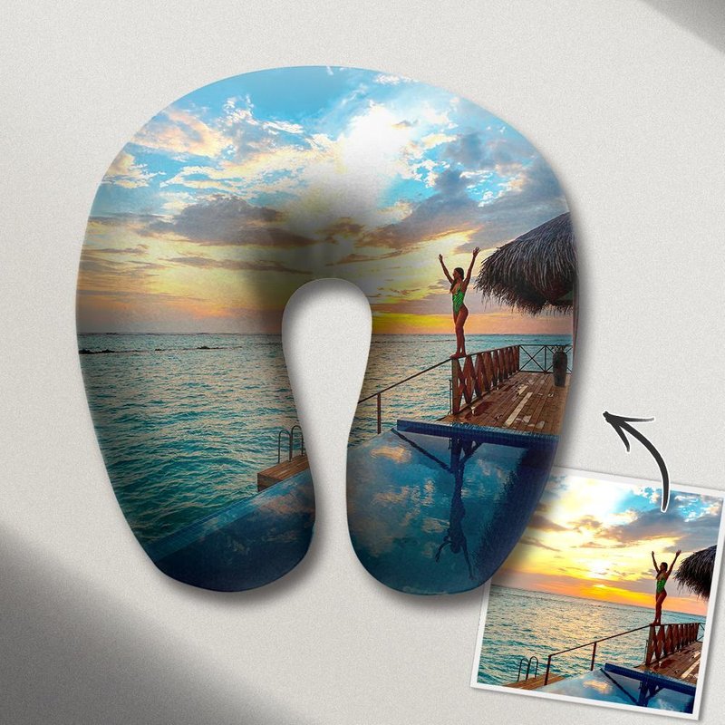 Travel Neck Pillow Custom Memorial Gift — Pillows