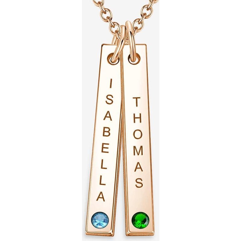 Collier Pierre de Naissance Personnalisé Deux Noms — Collier de pierre de naissance