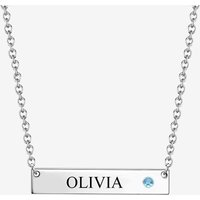 Custom Birthstone Bar Necklace — Birthstone Necklace