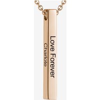 Collier Barre Gravé 3D pour Femme — Collier Argent Femme