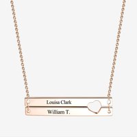 Double Bar Name Necklace Silver