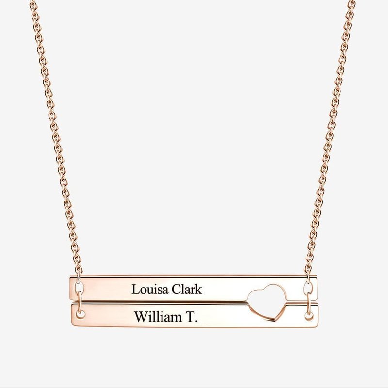 Double Bar Name Necklace Silver — Silver Necklace Women