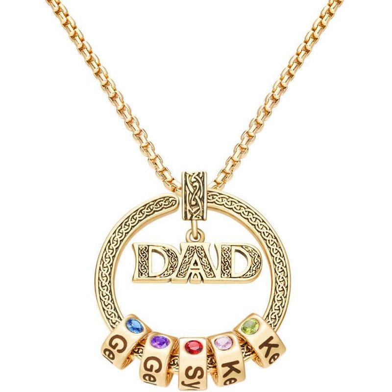 Collier en Pierre de Naissance Gravé Personnalisé — Collier de pierre de naissance