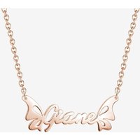 Custom Name Butterfly Silver Necklace