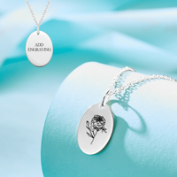 October Birth Flower Necklace for Girlfriend — Silver Necklace Women