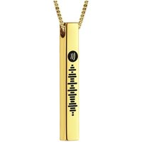 Collier à barre gravé 3D avec code musical personnalisé — Collier Argent Femme