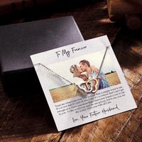 Double Heart Necklace with Custom Message Card