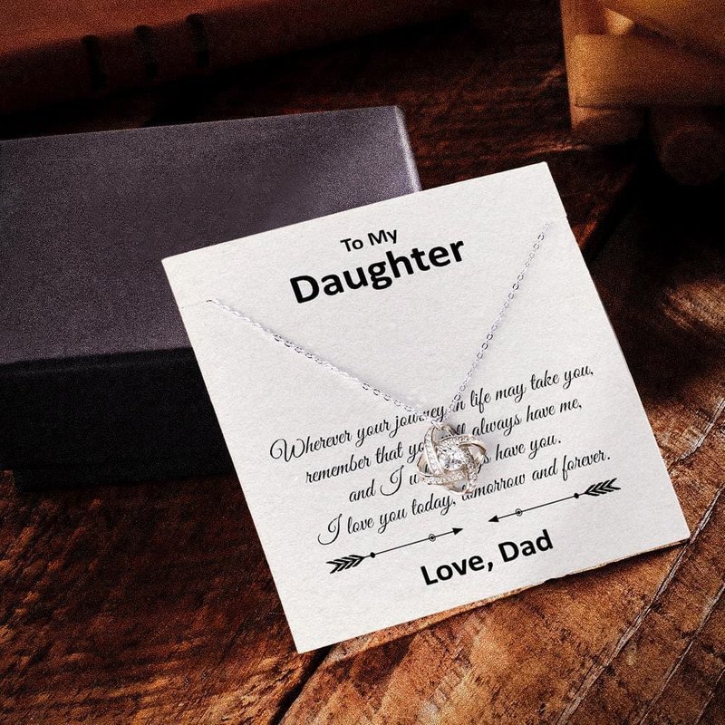 Love Knot Necklace with Personalized Message Card