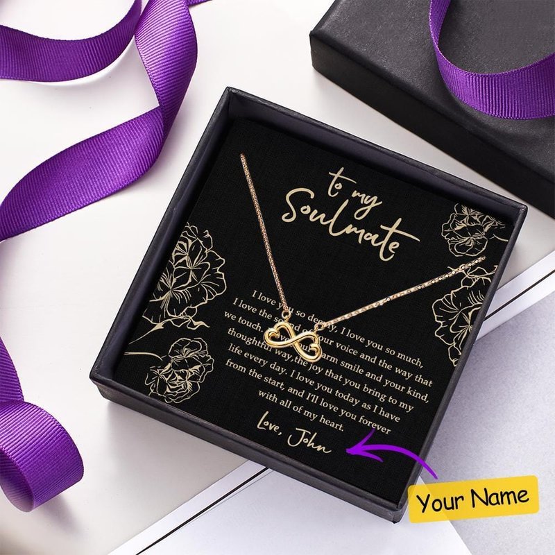 Silver Necklace with Custom Message Card — Silver Necklace Women