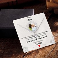 Collier en argent avec carte de message personnalisée — Collier Argent Femme