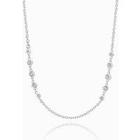 Collier chaîne en argent avec perles CZ 17,7 po — Collier Argent Femme