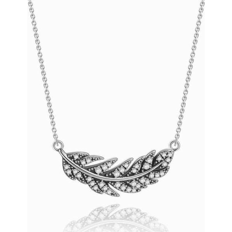 Collier à plume en argent pour couples — Collier Argent Femme