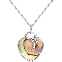 Collier argenté cœur et clé pour couples