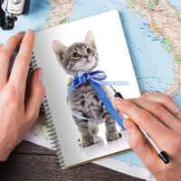 Cahier spiralé avec photo de chat 14×21 cm