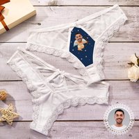 White Lace Panties Cupid Lover Underwear