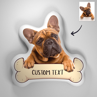 Puppy Loves Bones Custom Photo 3D Portrait Pillow — Pillows