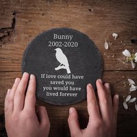 Round Pet Memorial Plaque - Bird Remembrance Gift