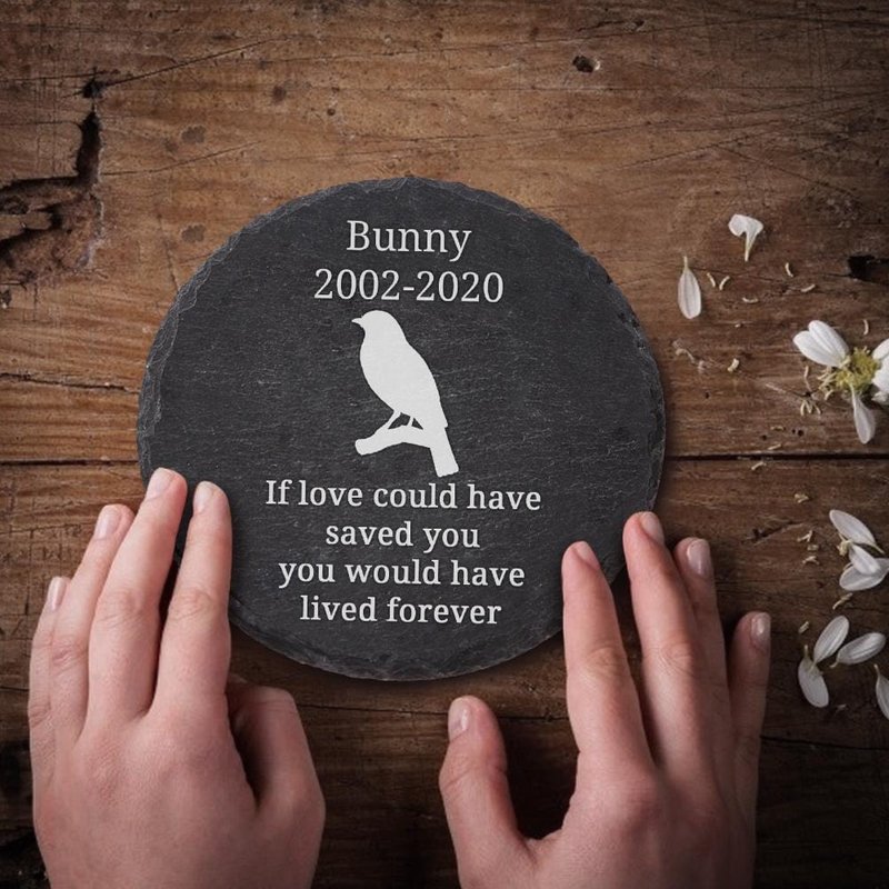 Plaque commémorative ronde pour oiseaux - Cadeau souvenir — Accessoires pour oiseaux