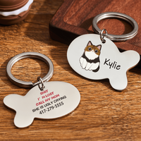 Étiquette d'identification personnalisée pour chat avec lanière