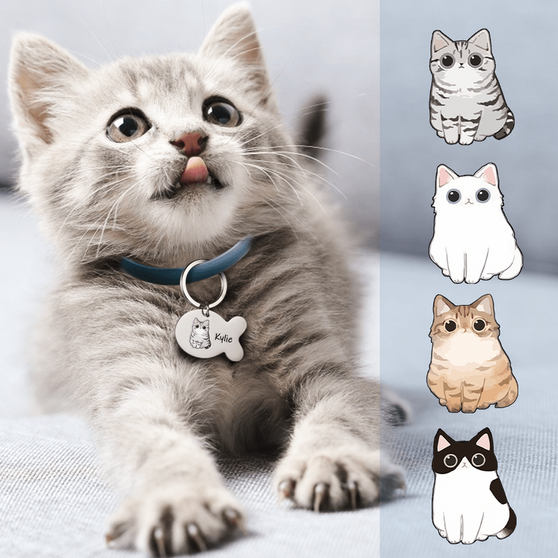 Personalized Cat ID Tag with Lanyard — Dog Toys