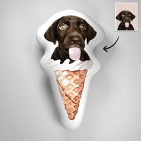 Ice Cream Dog 3D Portrait Personalized Pillow — Dog Toys