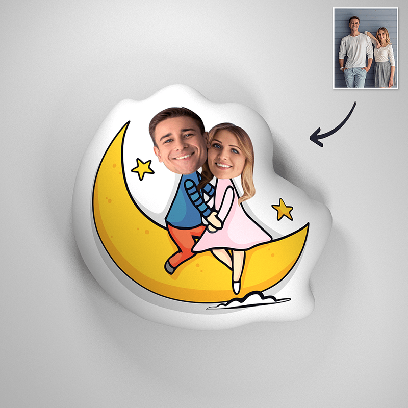 Cadeau d’anniversaire : coussin personnalisé « Je t’aime jusqu’à la lune et retour » — Oreillers