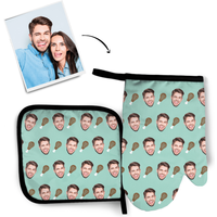 Custom Face Oven Glove and Pot Holder Set — Kitchen Gadgets