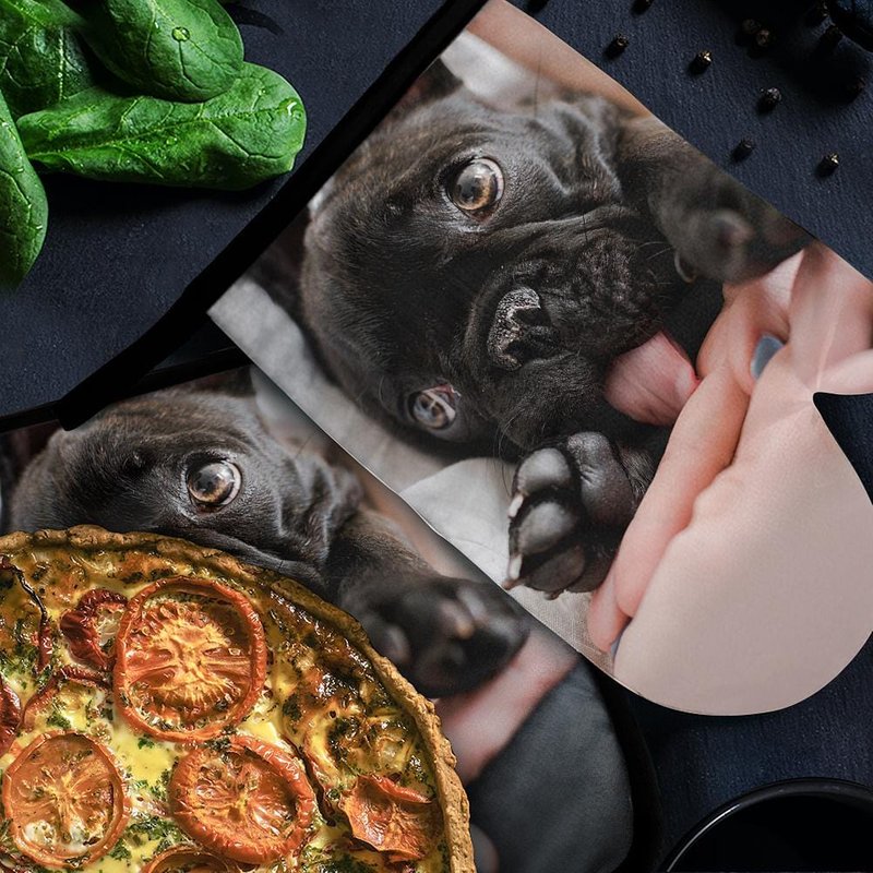 Ensemble de Gants de Four et Sous-plats Personnalisés — Jouets pour chiens