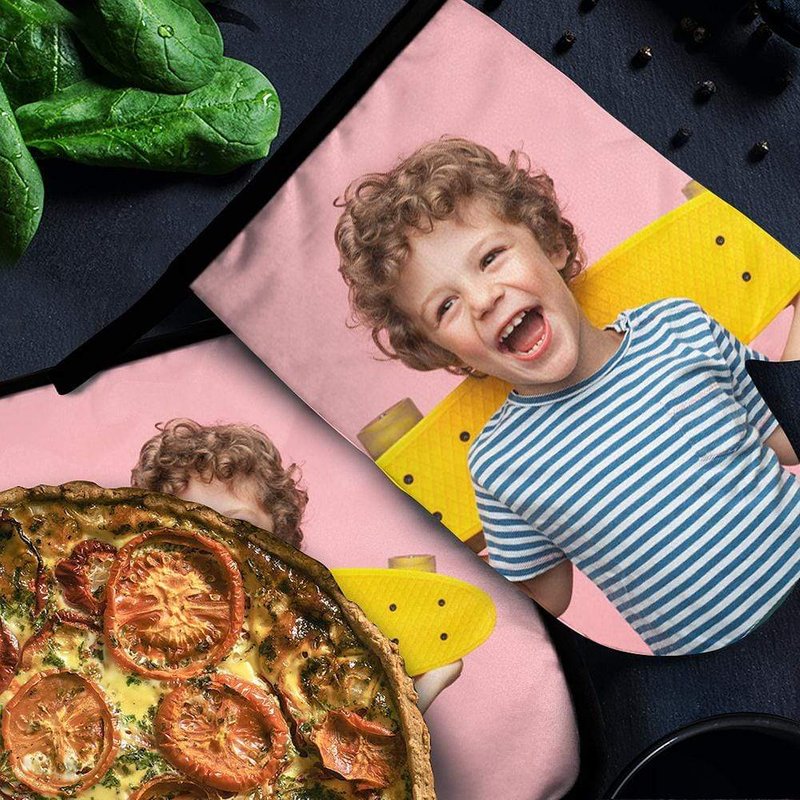 Ensemble de Mitaines de Four et Sous-plats Personnalisés — Gadgets de cuisine