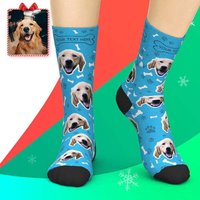 Custom Dog Face Socks with Text 3D Preview