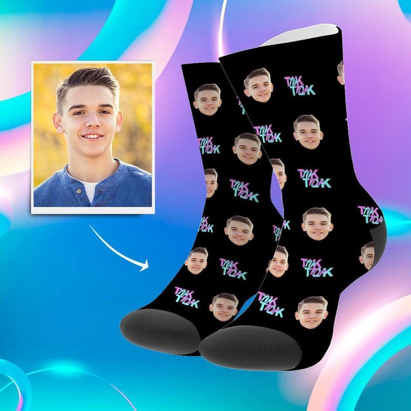 Custom Face TikTok Socks – Christmas Gifts — Fashion Accessories