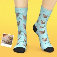 Personalized Cat and Fish Socks