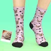 Cat Face Personalized Pet Socks