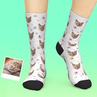 Custom Pet Socks with Cat Face