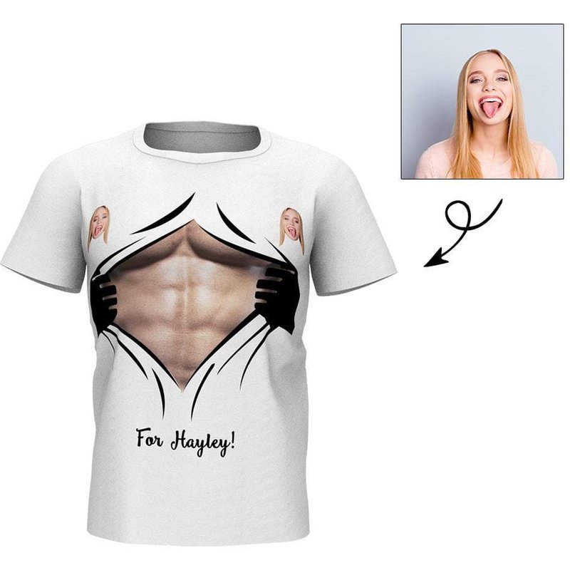 T-shirt imprimé visage personnalisé