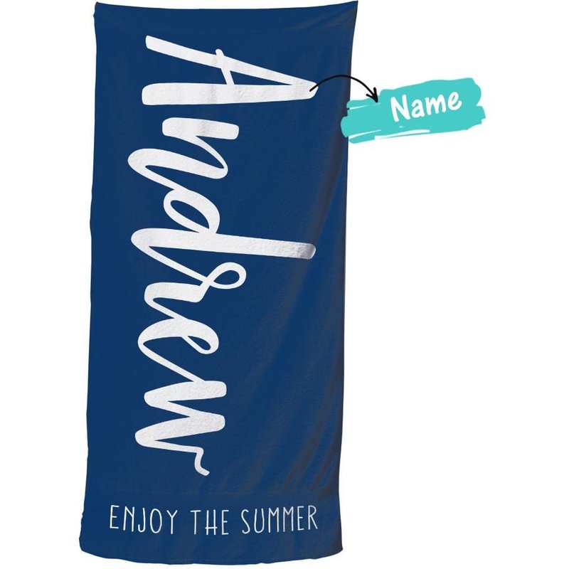 Serviette de bain polyester texte personnalisé 31,2 x 50,7 po — Serviettes de bain