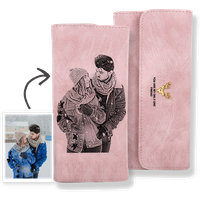 Portefeuille personnalisé rose pour copine