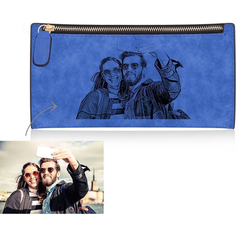 Portefeuille en cuir bleu