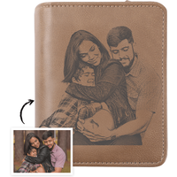 Trifold Leather Wallet with Photo