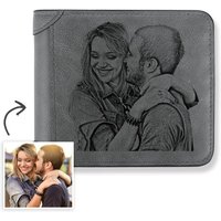 Photo Wallet Leather Wallet Grey