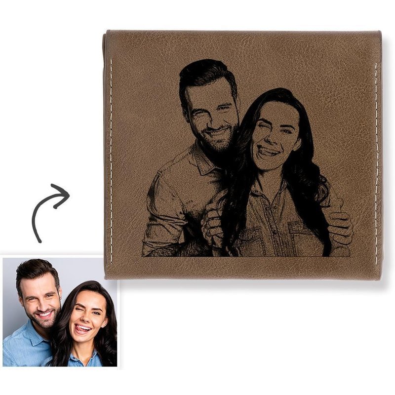 Porte-monnaie Cadeau Anniversaire Avec Photo, Brun — Sacs à main pour femmes
