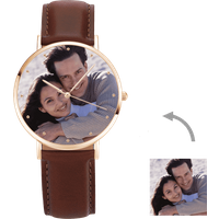 Montre Photo Bracelet Cuir 40mm — Montres pour hommes